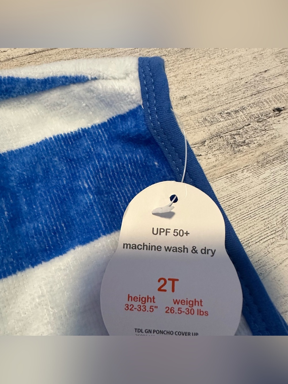 Wonder Nation Bath Cape Towel With Hood Size 2T NEW - Picture 2 of 4